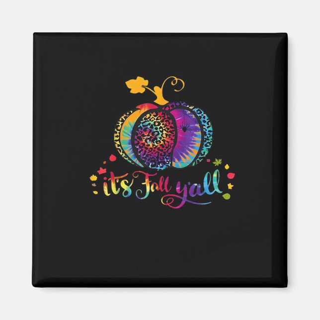 Aimant C’est le Fall Y’all Tie Dye Empreinte de léopard H (Devant)