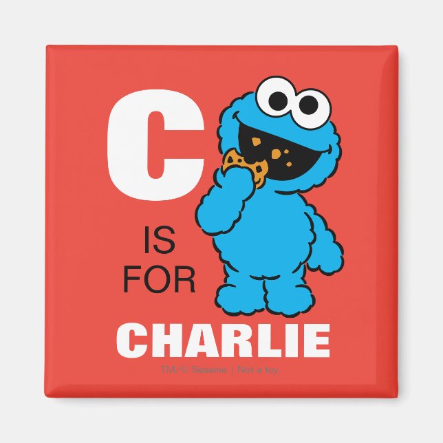 Aimant C est pour Cookie Monster | Ajouter Votre Nom (Devant)