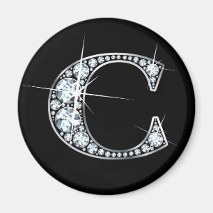 Aimant "C" Faux-"Diamond Bling"
