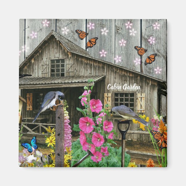 Aimant Cabin flower garden (Devant)