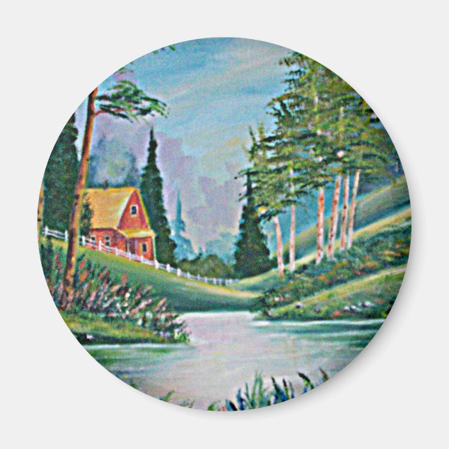 Aimant Cabine par la peinture à l'huile de ruisseau (Devant)