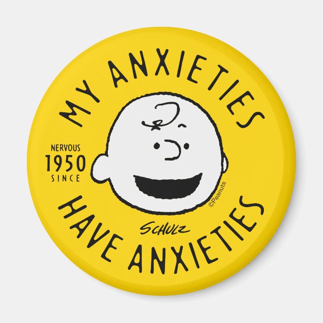 Aimant cacahuètes | Charlie Brown Nervous depuis 1950 (Devant)