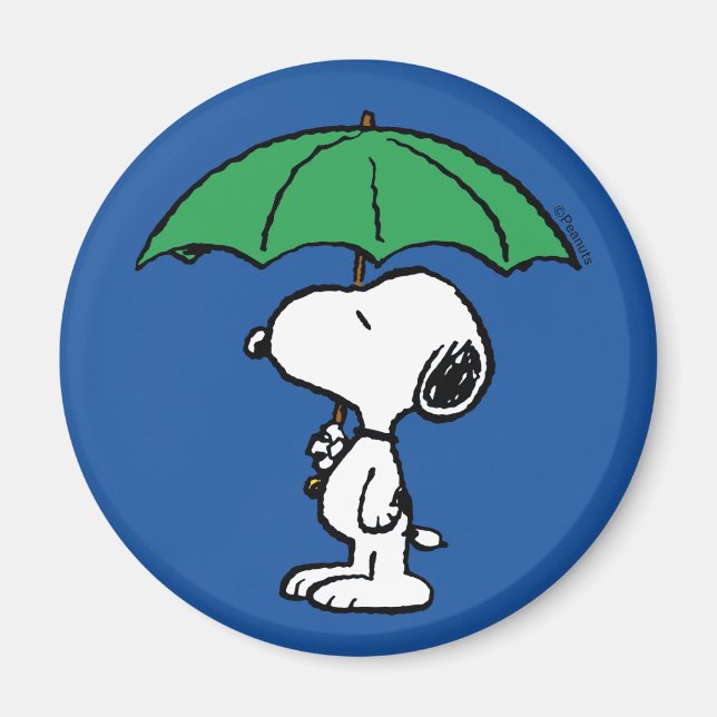 Aimant cacahuètes | Parapluie vert Snoopy (Devant)