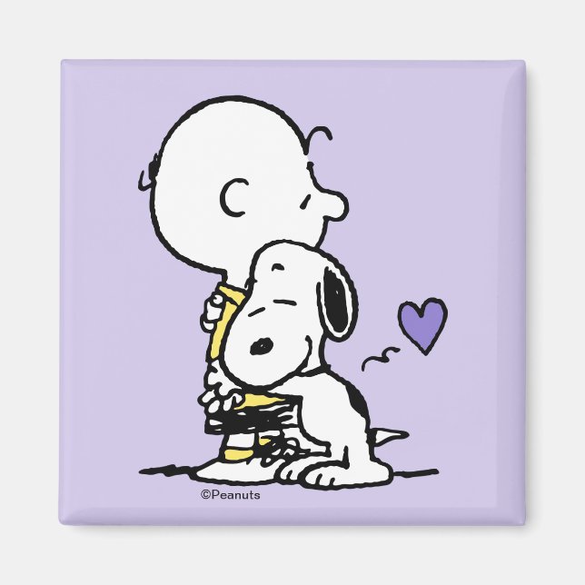 Aimant cacahuètes | Saint Valentin | Charlie Brown & Snoo (Devant)