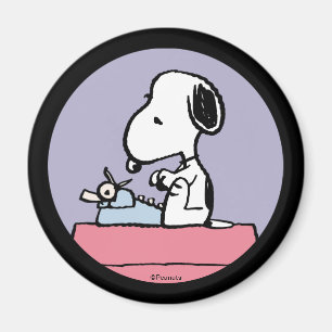 Aimant cacahuètes   Snoopy à la machine à écrire