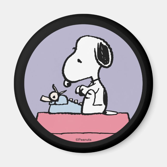 Aimant cacahuètes | Snoopy à la machine à écrire (Devant)