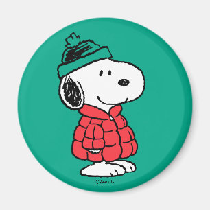 Aimant cacahuètes Snoopy Chat d'hiver et Casquette