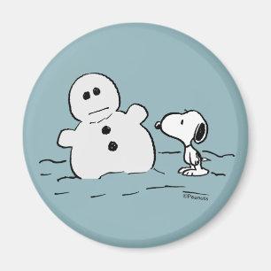 Aimant cacahuètes   Snoopy Construit Un Snowman