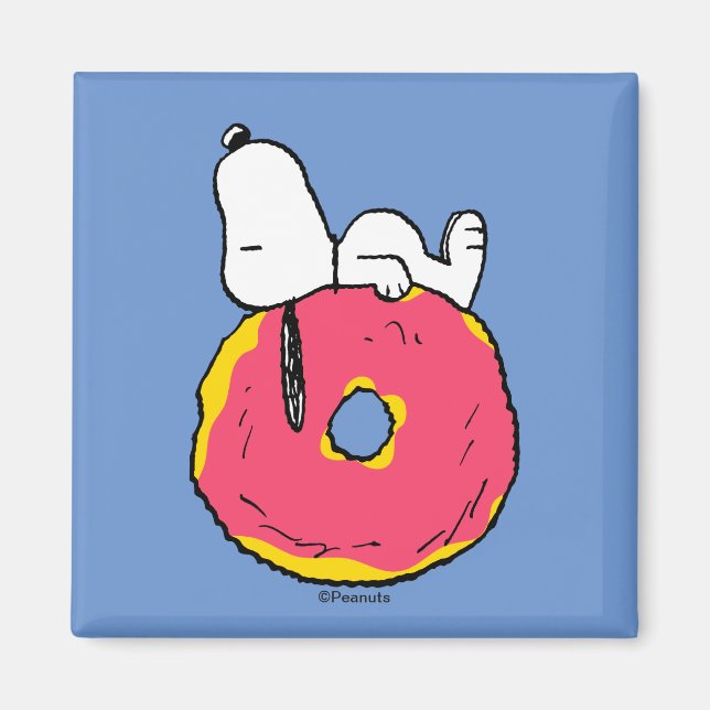 Aimant cacahuètes | Snoopy Donut rose (Devant)