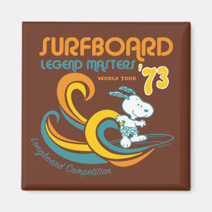 Aimant cacahuètes   Snoopy Surboard Longboard Competition