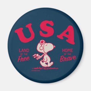 Aimant cacahuètes   Snoopy USA Land of the Free