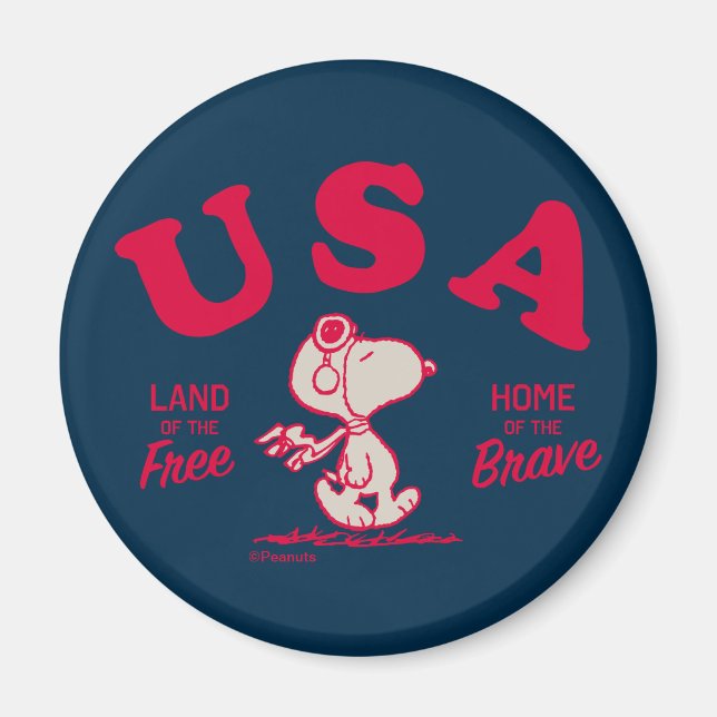 Aimant cacahuètes | Snoopy USA Land of the Free (Devant)