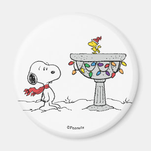 Aimant cacahuètes   Snoopy & Woodstock Froid Birdbath