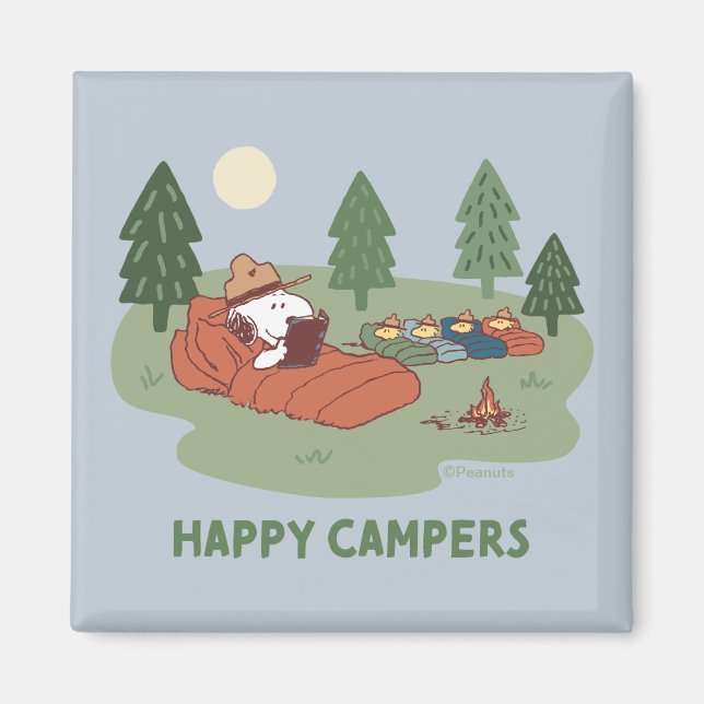 Aimant cacahuètes | Snoopy & Woodstock Happy Campers (Devant)