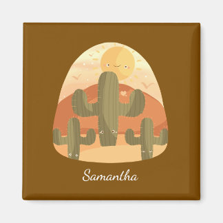 Aimant Cactus Desert With Sun