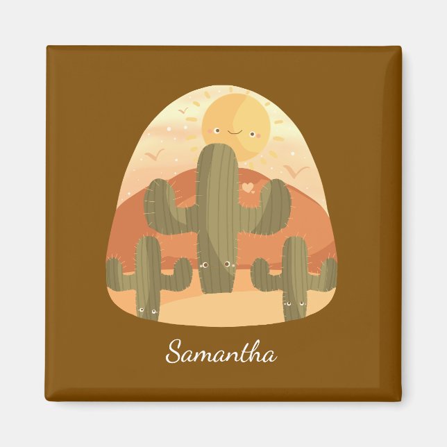 Aimant Cactus Desert With Sun (Devant)