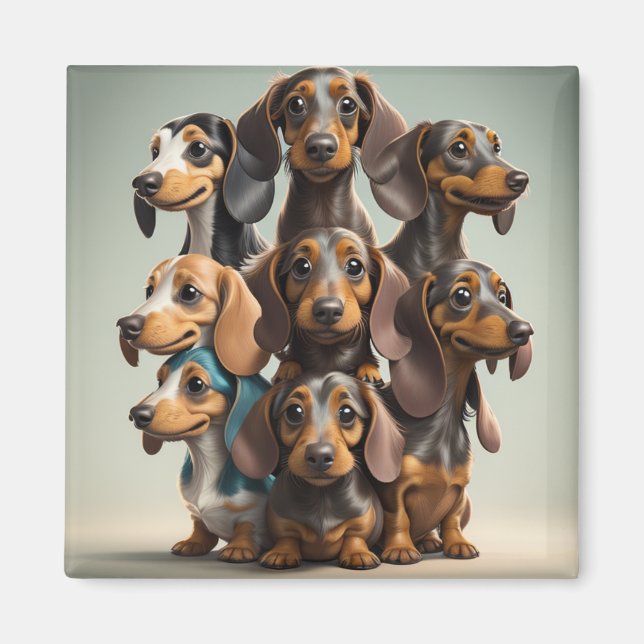 Aimant cadeau Amoureux des chiens Wiener (Devant)