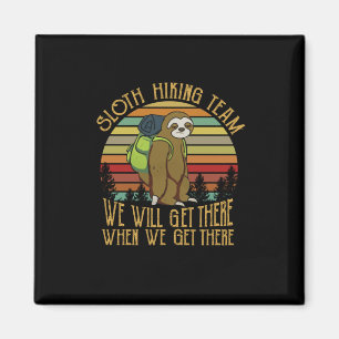 Aimant Cadeau Camper Équipe Vintage de Randonnée Sloth