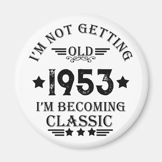 Aimant Cadeau d'anniversaire vintage personnalisé (Devant)