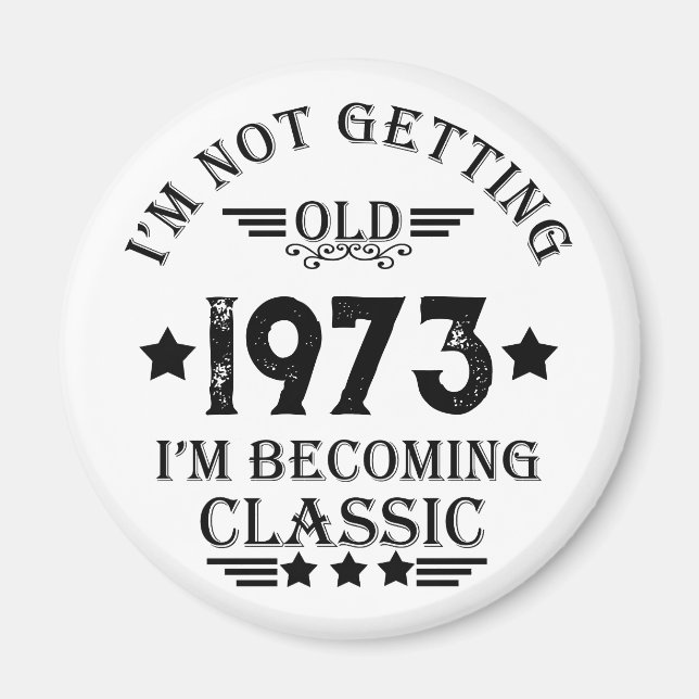 Aimant Cadeau d'anniversaire vintage personnalisé (Devant)