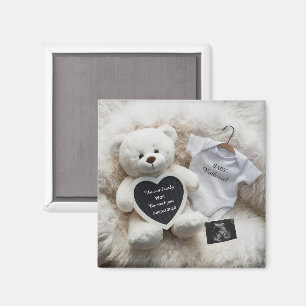 Aimant Cadeau d'annonce de grossesse neutre blanc minimal