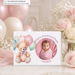 Aimant Cadeau de baptême de fille avec photo spéciale