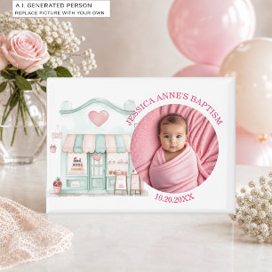Aimant Cadeau de baptême de fille photo spéciale