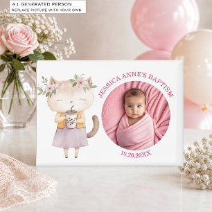 Aimant Cadeau de baptême spécial pour fille avec photo