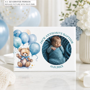 Aimant Cadeau de baptême spécial pour garçon avec photo