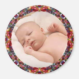 Aimant Cadeau de chute rouge Bébé Fille Grand-Parrain Pho