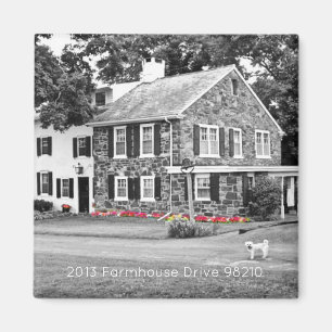 Aimant Cadeau de déménagement photo de nouvelle maison Am