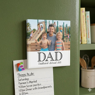 Aimant Cadeau de fête des pères minimaliste photo Papa a