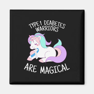 Aimant Cadeau de guerrier du diabète licorne