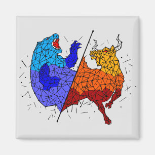 Aimant Cadeau de jour des commerçants - Taureau et l'our