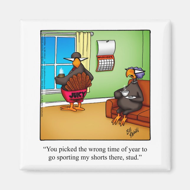 Aimant Cadeau de l'Humour de Thanksgiving "Juicy" (Devant)
