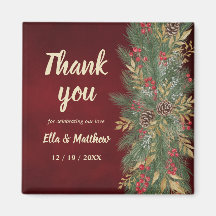 Cadeau de mariage botanique de Noël élégant