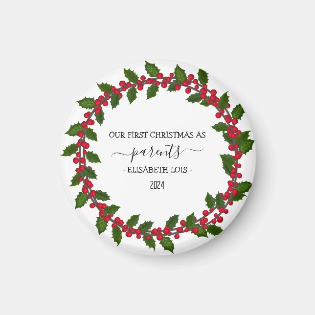 Aimant Cadeau de Noël personnalisé pour grands-parents (Devant)