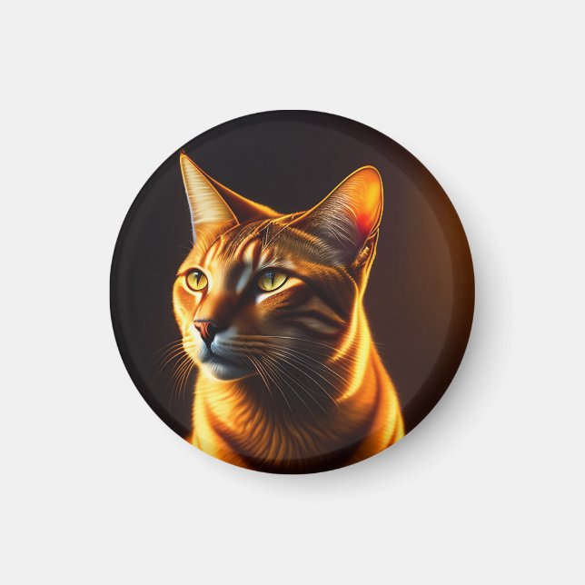 Aimant Cadeau de peinture visage chat mignon (Devant)