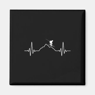Aimant Cadeau de ski de rythme cardiaque pour skieurs _2