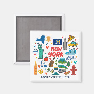 Aimant Cadeau de voyage de famille à New York sur mesure