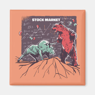 Aimant Cadeau des commerçants de la journée Bull et Ours