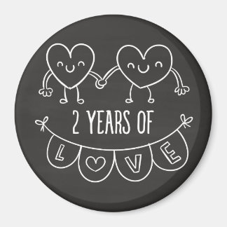 Aimant Cadeau Du 2E Anniversaire Pour Son Coeur De Balle