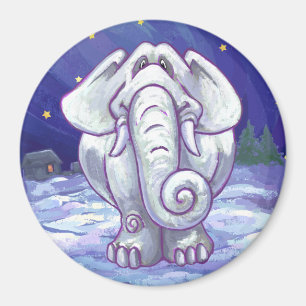 Aimant Cadeau Eléphant blanc mignon