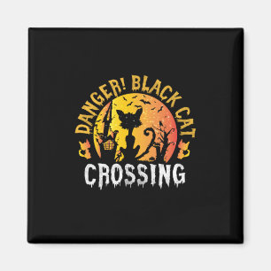 Aimant Cadeau Halloween Danger Cat Crossing Anniversair