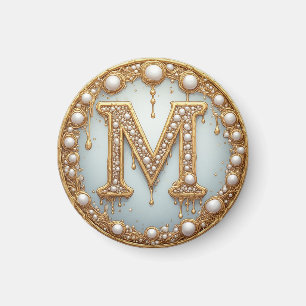 Aimant Cadeau initiale monogramme M pour petite amie