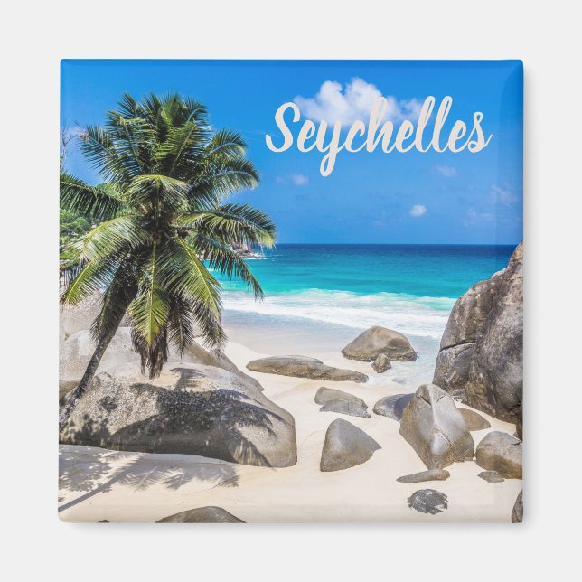 Aimant cadeau Mahe Seychelles Carana Beach (Devant)