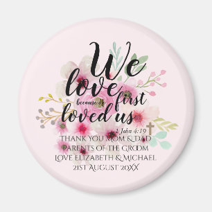 Aimant Cadeau mariage 4 Parents Mariée Groom Catholique V