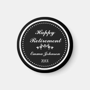 Aimant Cadeau moderne élégant noir et blanc pour une retr