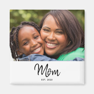 Aimant Cadeau Moderne Unique Photo de Maman Établie