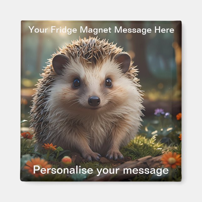 Aimant Cadeau personnalisé de hérisson joli (Devant)